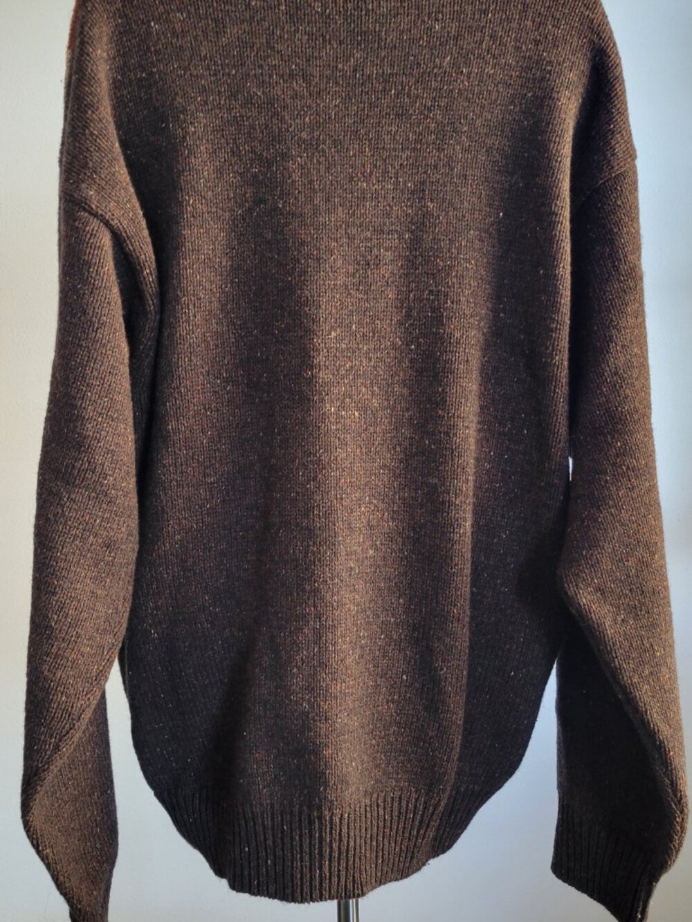 Vintage Haggar Argyle Sweater Men’s L Lambswool Cotton Multicolor Crewneck - Picture 4 of 15